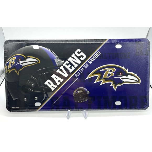 Baltimore Ravens - NFL Football - Metal License Plate Tag - Split design - NEW - Picture 1 of 3